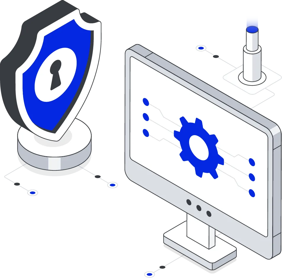 DeFi wallet development with blockchain nodes, secure digital coin storage, and a desktop interface for asset management.