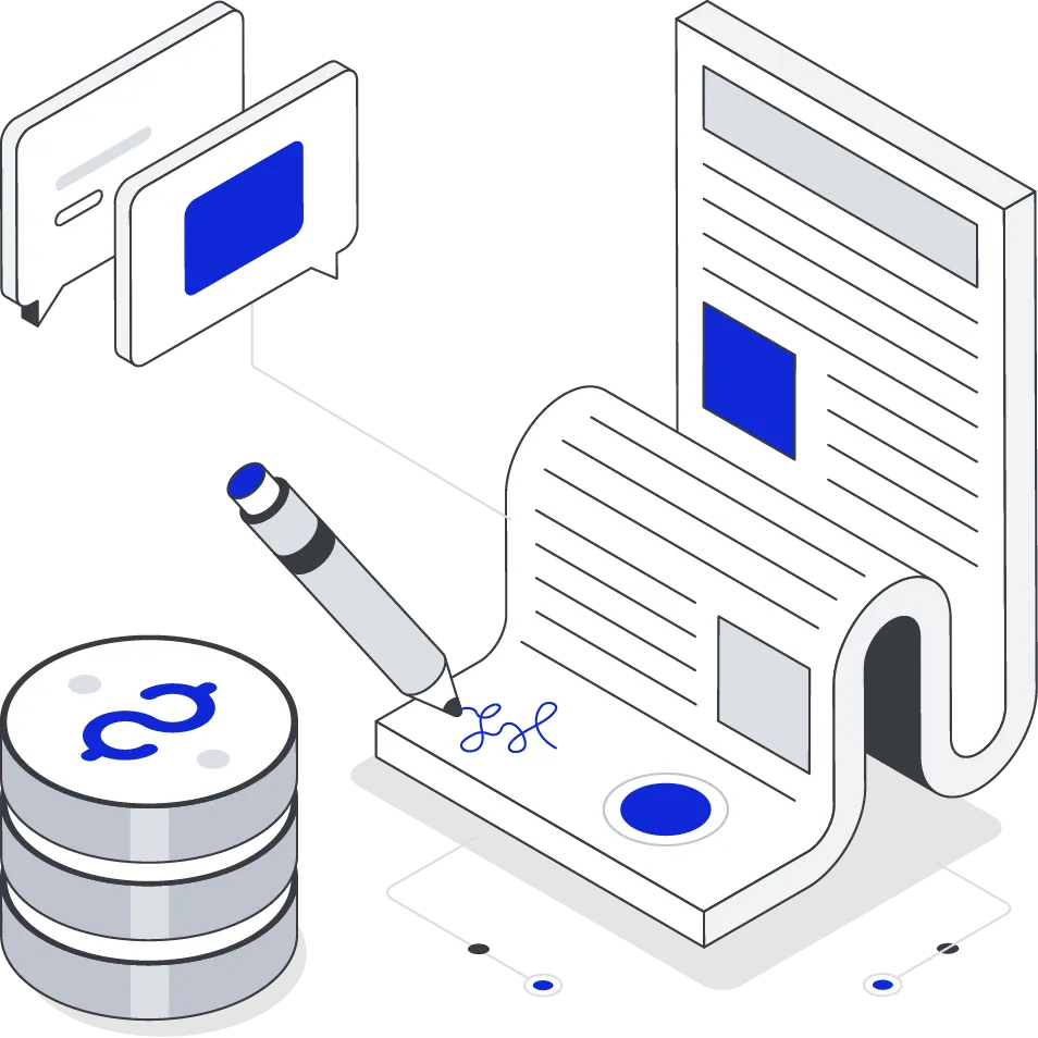 Smart contract development with digital agreements and blockchain-based automation for secure transactions.