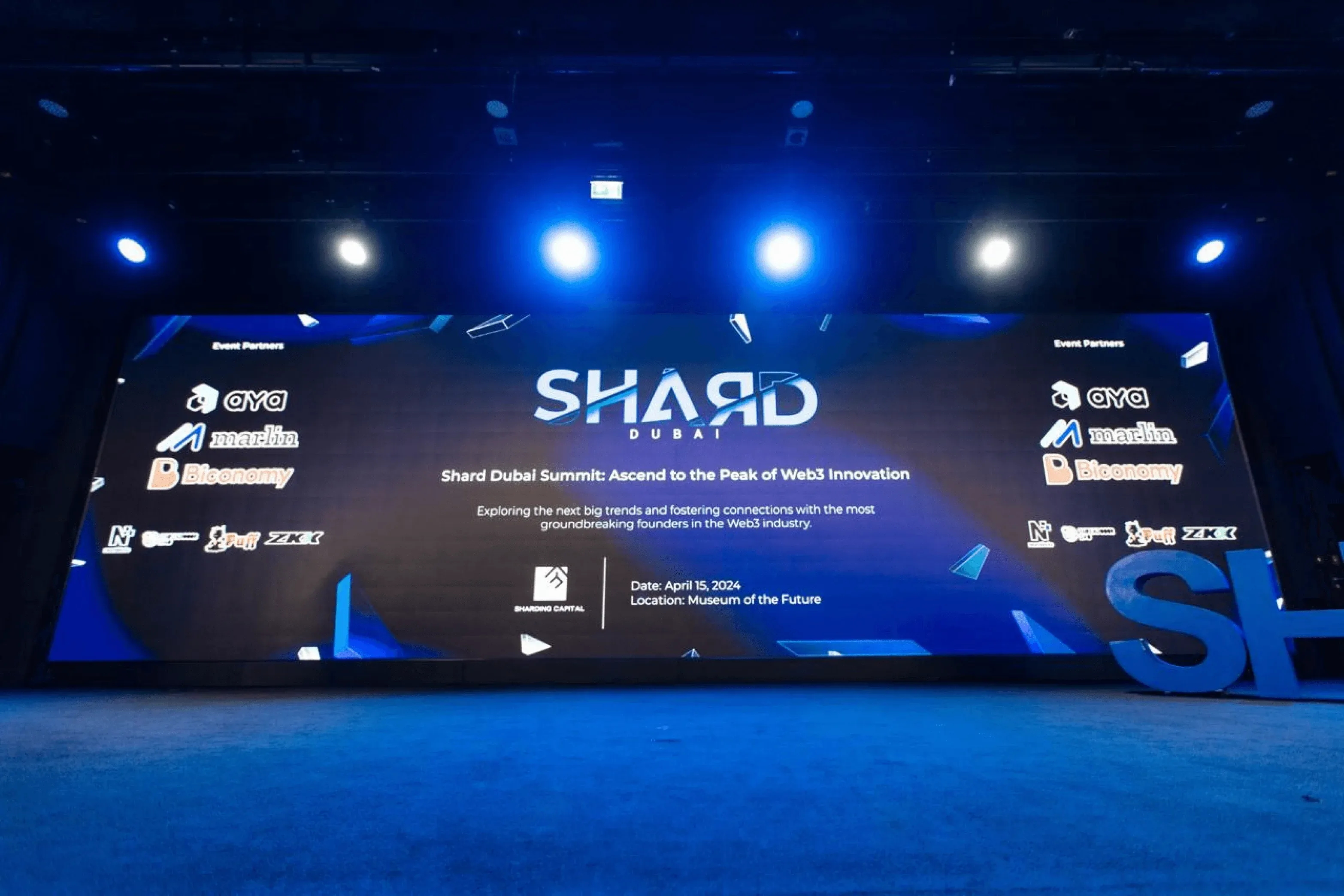 Shard Dubai Summit 2024 – Web3 innovation event at the Museum of the Future, featuring discussions on blockchain trends and networking.